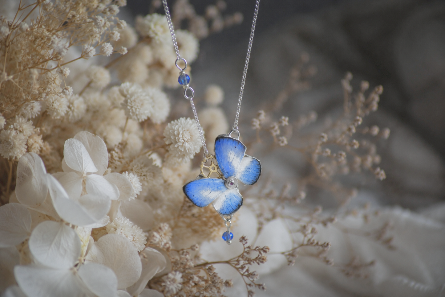 Collier Aponi Ciel argenté – bijou Art Nouveau fait main Hérault Victorian Rehab