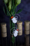 Boucles d'oreille Minimago Colotis Evippe orange et blanc – bijou Art Nouveau Victorian Rehab