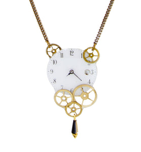"Jules Verne" long necklace - White Dial
