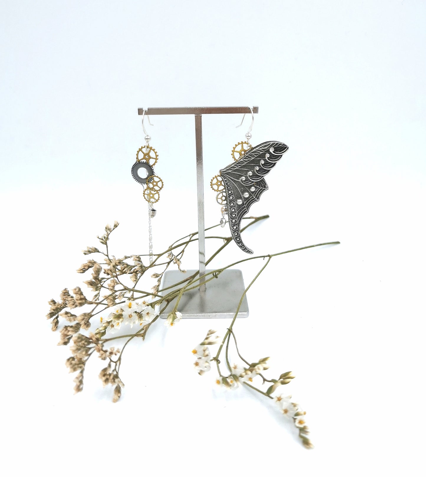Boucles d'oreille Fauna asymétriques argent