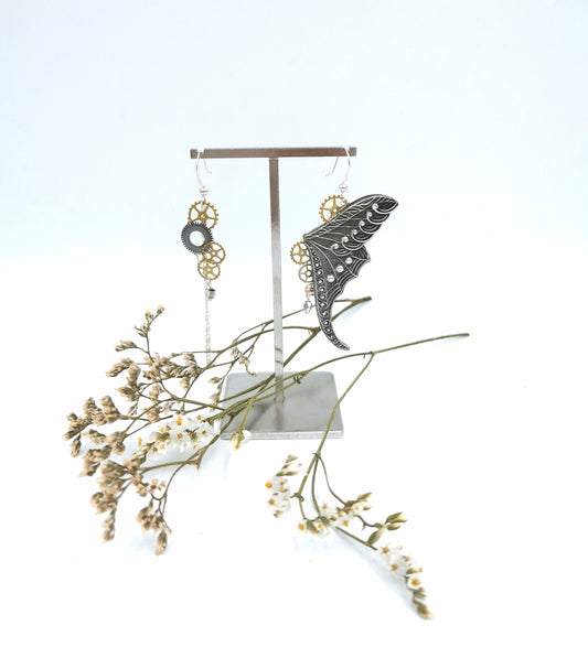 Boucles d'oreille Fauna asymétriques argent