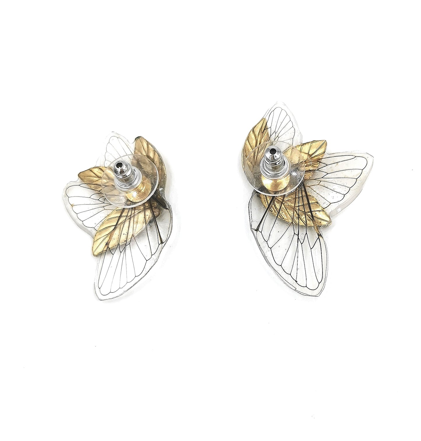 Boucles Hani ailes de cigale portées – bijou fairycore Art Nouveau fait main Hérault Victorian Rehab