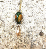 //SOLDES// Collier scarabée vert oranger