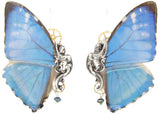 Boucles d'oreille papillon- véritable ailes de papillon - bijoux féérique - bijoux art nouveau - boucle d'oreille mariage