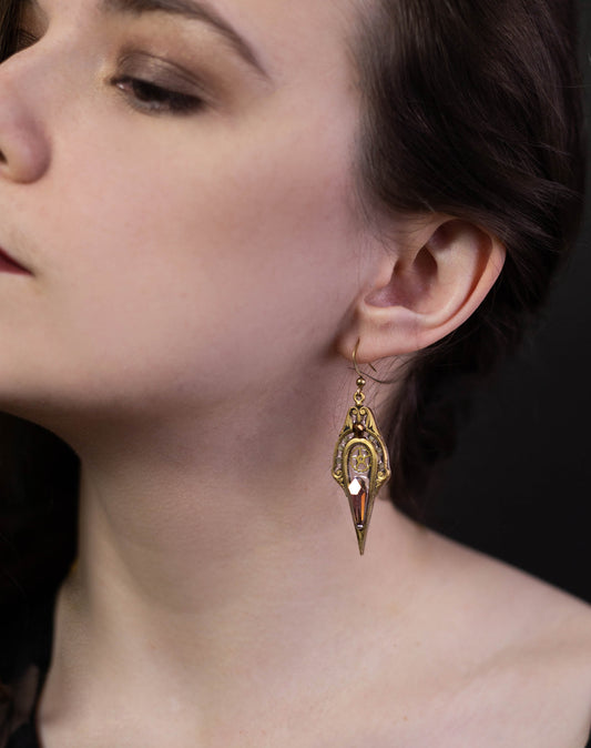 Boucles d'oreille "Mandragore" doré
