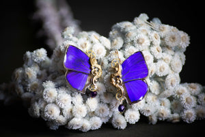 "Sphynx" earrings - Arhopala Violet