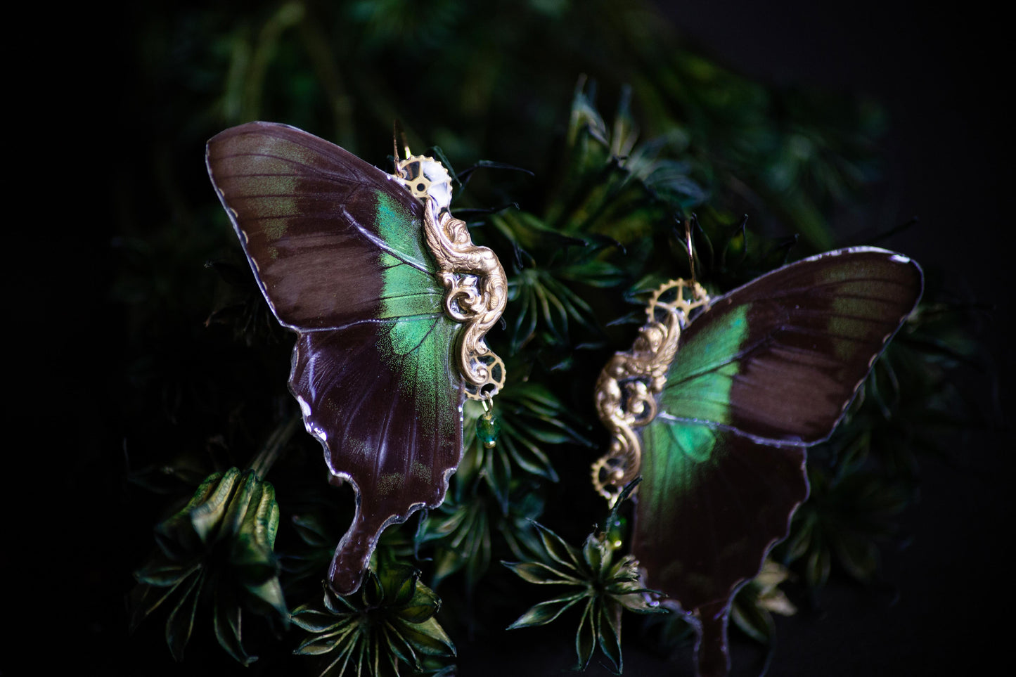 Boucles d'oreille "Sphynx" -  Emeraude