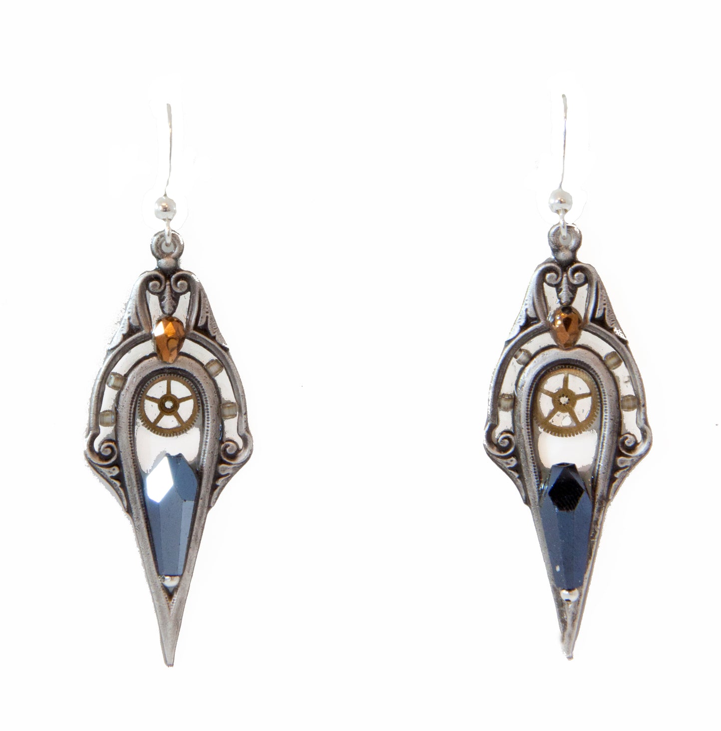Boucles d'oreille "Mandragore" argenté