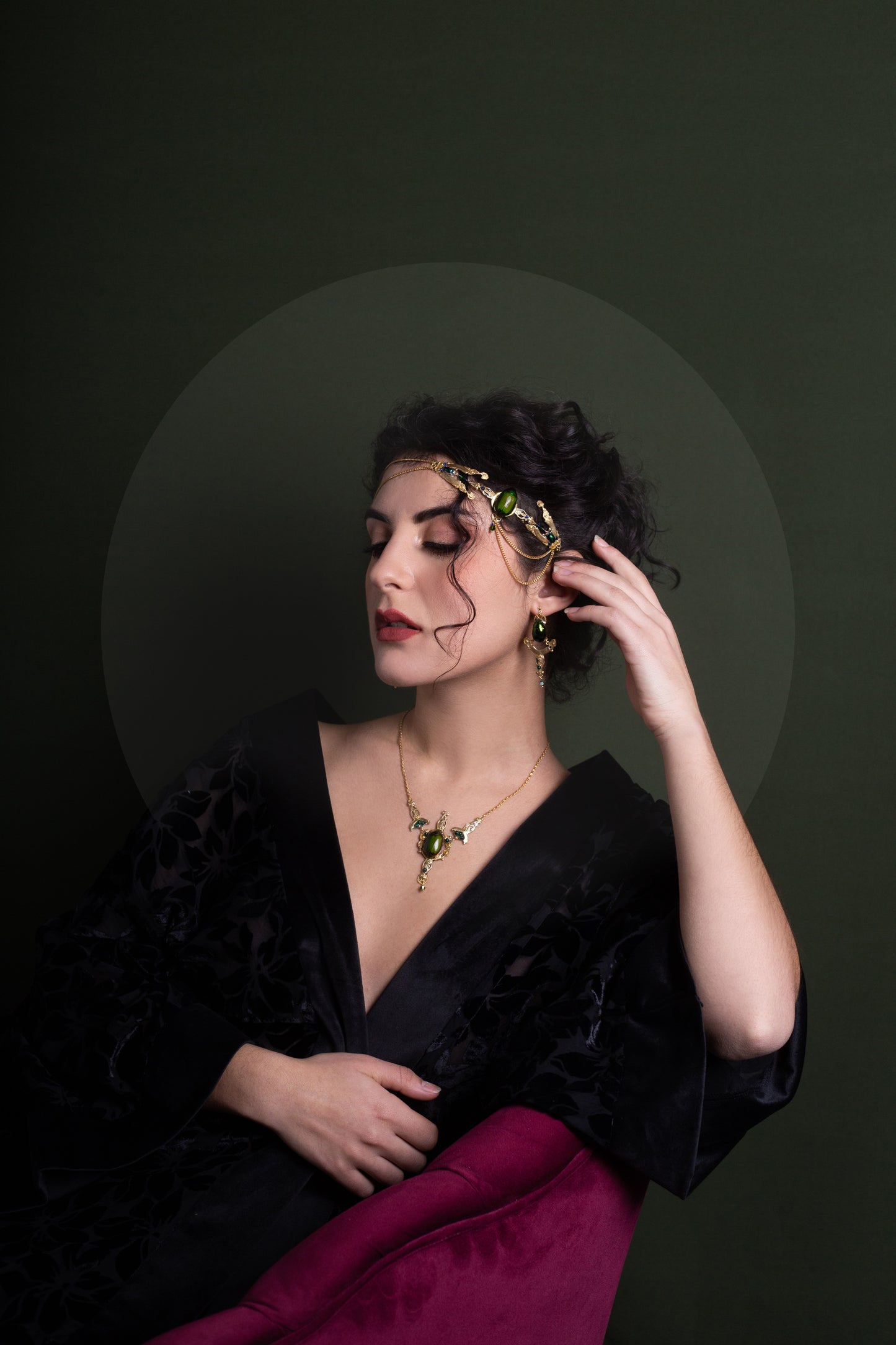 Bijou de tête Horus porté – pièce de cérémonie égyptienne fait main | Victorian Rehab