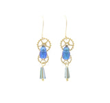 "Azur" earrings - real blue scarab