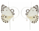 Boucles Imago Calypso version dorée – papillon blanc noir engrenage doré Victorian Rehab